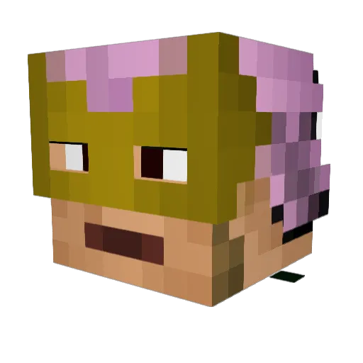 Amagitsune Minecraft avatar head, 3D render