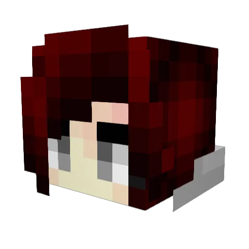 AmahikiOK Minecraft avatar head, 3D render