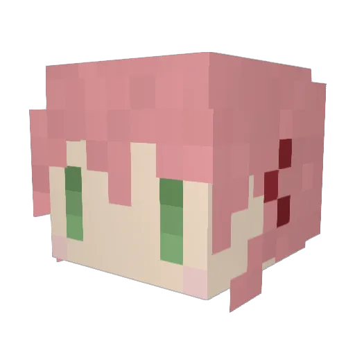 Amakasa Minecraft avatar head, 3D render
