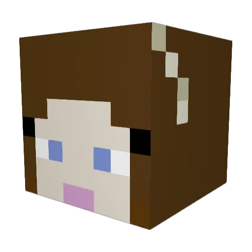 Amalalala Minecraft avatar head, 3D render