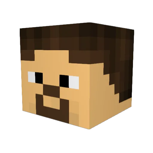 Amaldi Minecraft avatar head, 3D render