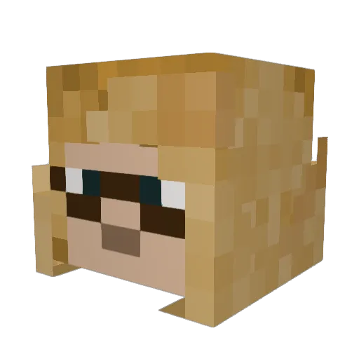 Amalgamare Minecraft avatar head, 3D render