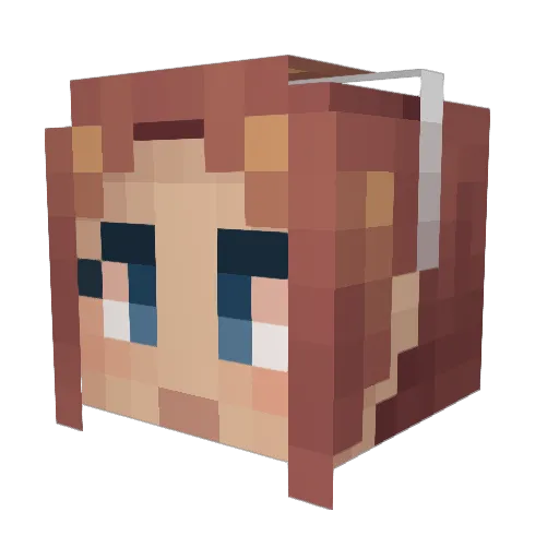 Amallia Minecraft avatar head, 3D render