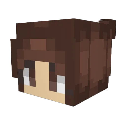 Amamaee Minecraft avatar head, 3D render