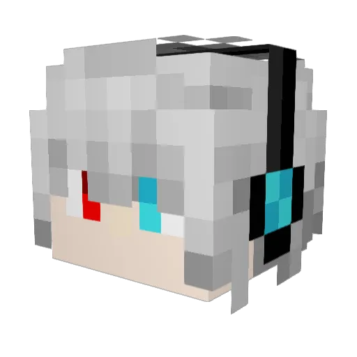 Amamiyahiyori Minecraft avatar head, 3D render
