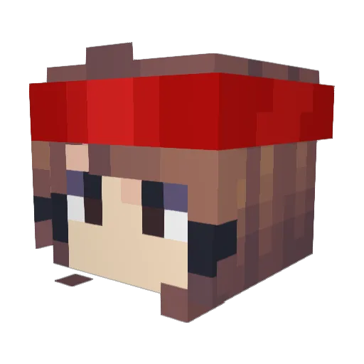 AmandaDC Minecraft avatar head, 3D render