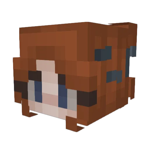 AmandaHak Minecraft avatar head, 3D render