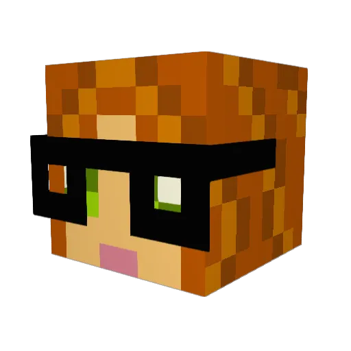 Amandazs Minecraft avatar head, 3D render