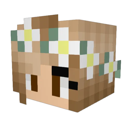 Amandine2206 Minecraft avatar head, 3D render