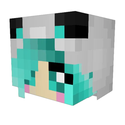 Amandine63 Minecraft avatar head, 3D render