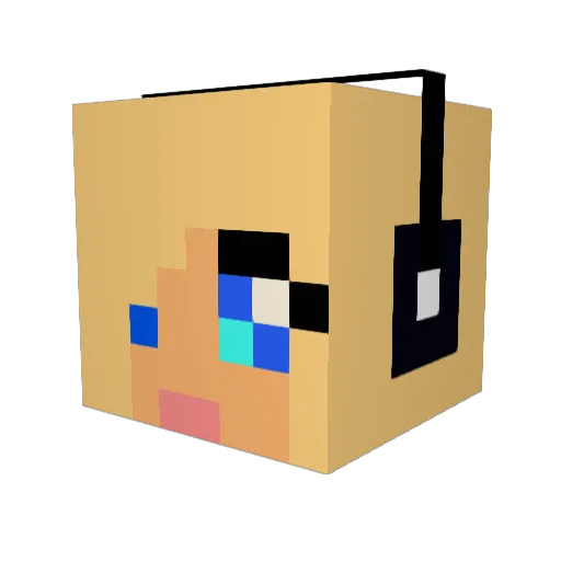 Amandur7 Minecraft avatar head, 3D render