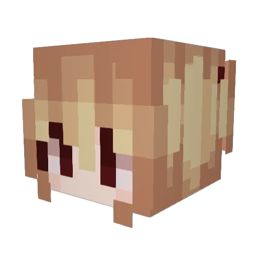 Amane Minecraft avatar head, 3D render