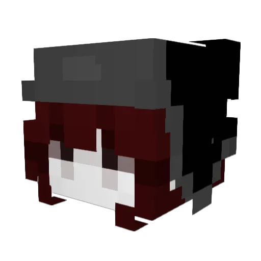 Amane_v Minecraft avatar head, 3D render