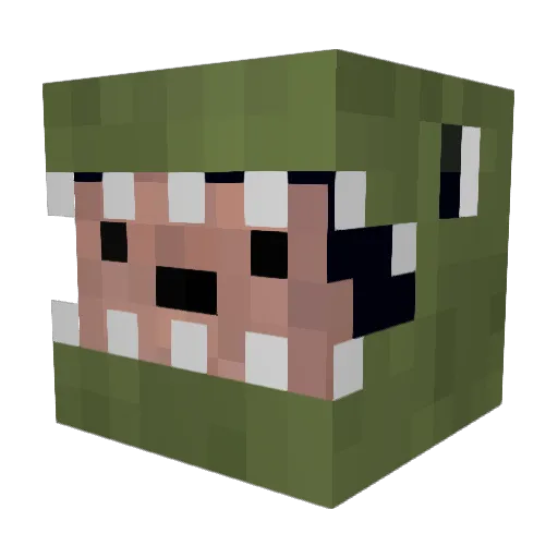 Amanias Minecraft avatar head, 3D render