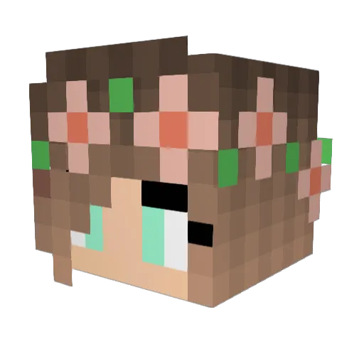 Amanyah Minecraft avatar head, 3D render