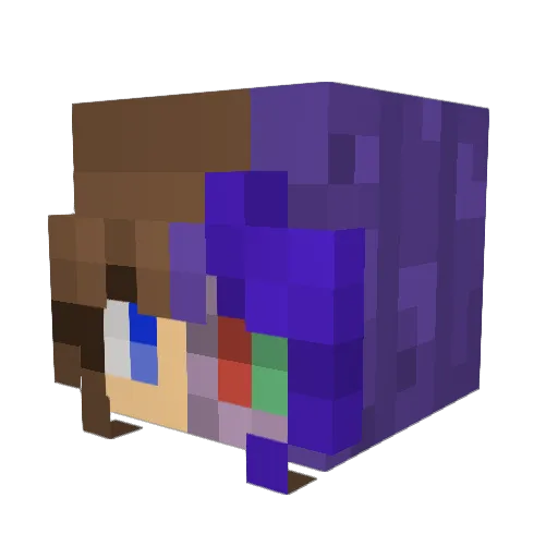 AmaraADHD Minecraft avatar head, 3D render