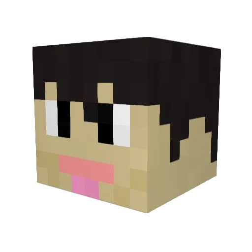 Amarcordo Minecraft avatar head, 3D render