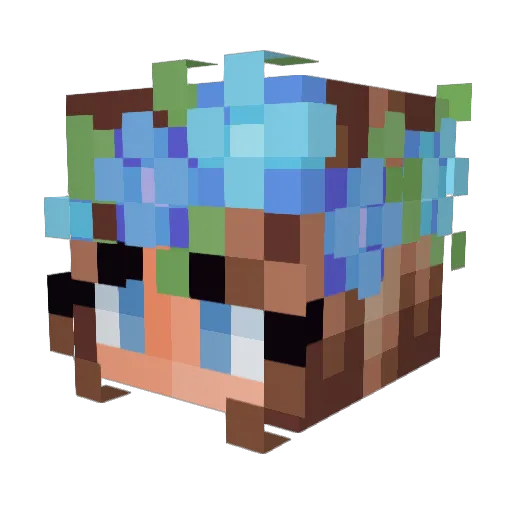 Amarium Minecraft avatar head, 3D render