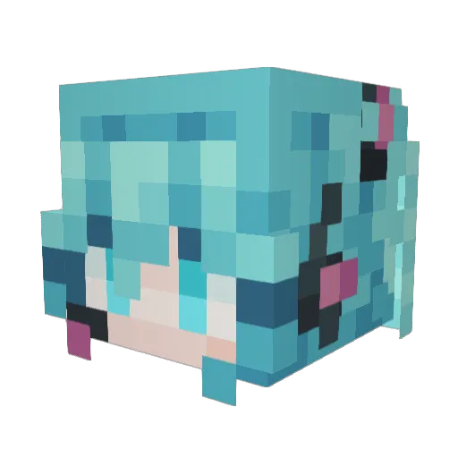 Amaryllisu Minecraft avatar head, 3D render