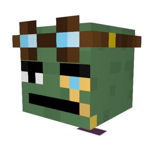 AmateQW Minecraft avatar head, 3D render
