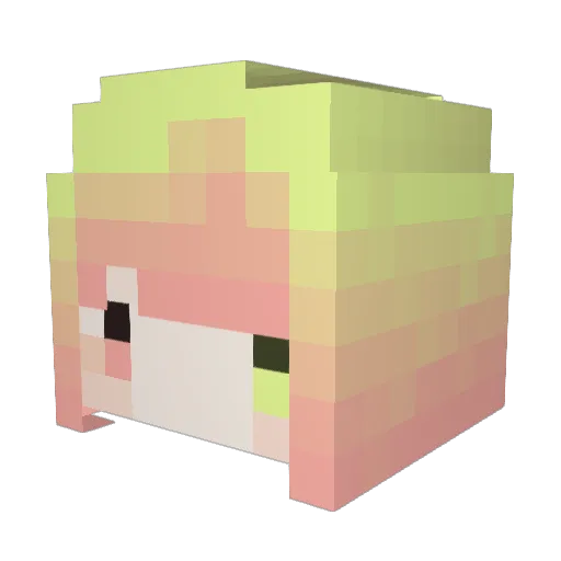 Amaterasu030 Minecraft avatar head, 3D render