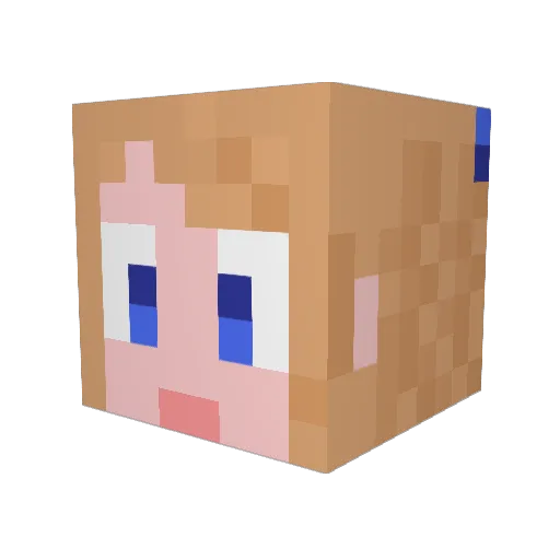 Amaterra Minecraft avatar head, 3D render