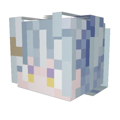 Amaui_ Minecraft avatar head, 3D render