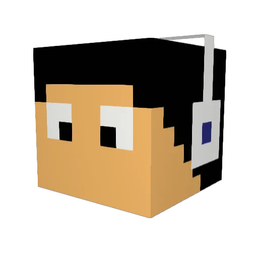 Amayagan Minecraft avatar head, 3D render