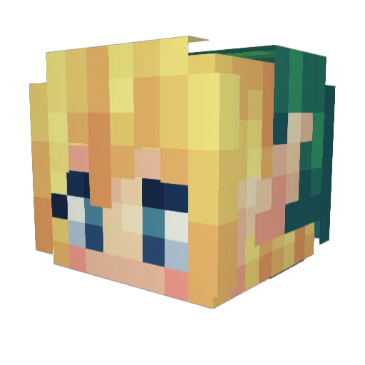 Amayanae Minecraft avatar head, 3D render