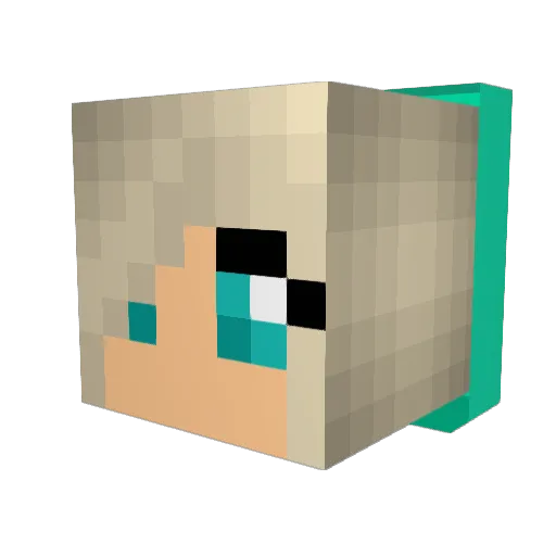 Amayaslady Minecraft avatar head, 3D render