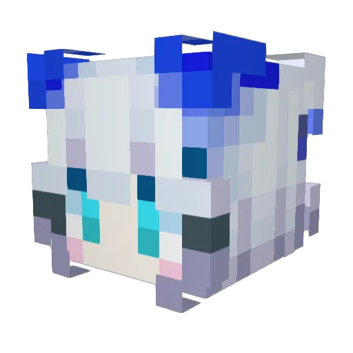 Amayuju Minecraft avatar head, 3D render
