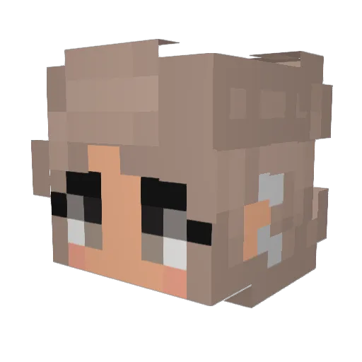 Amazal Minecraft avatar head, 3D render