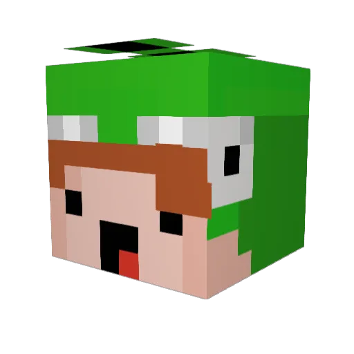 AmazingDinoGamer Minecraft avatar head, 3D render