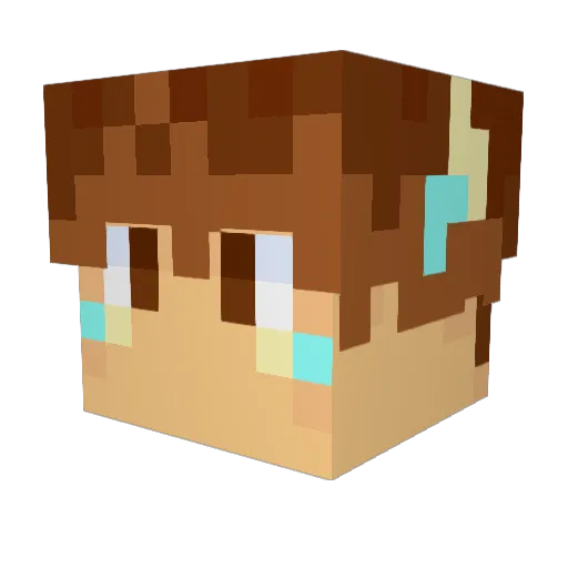 AmazingSmasha Minecraft avatar head, 3D render