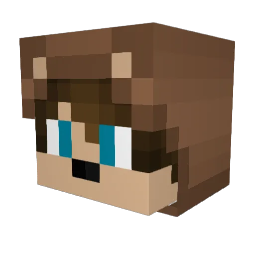 AmazingTrissie Minecraft avatar head, 3D render