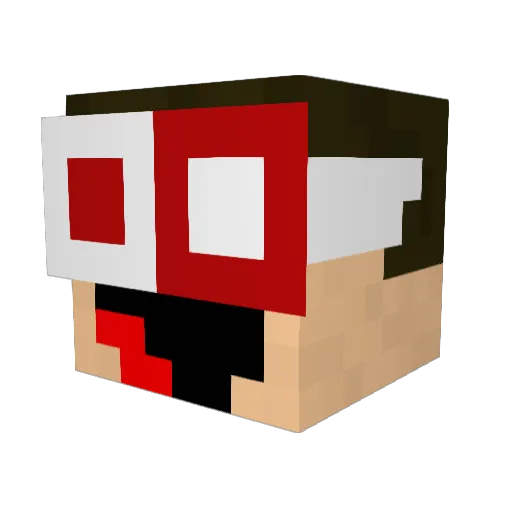 Amazinq_ Minecraft avatar head, 3D render
