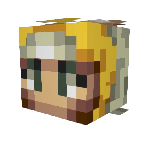 Ambarhaura Minecraft avatar head, 3D render