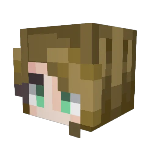 Ambear_ Minecraft avatar head, 3D render