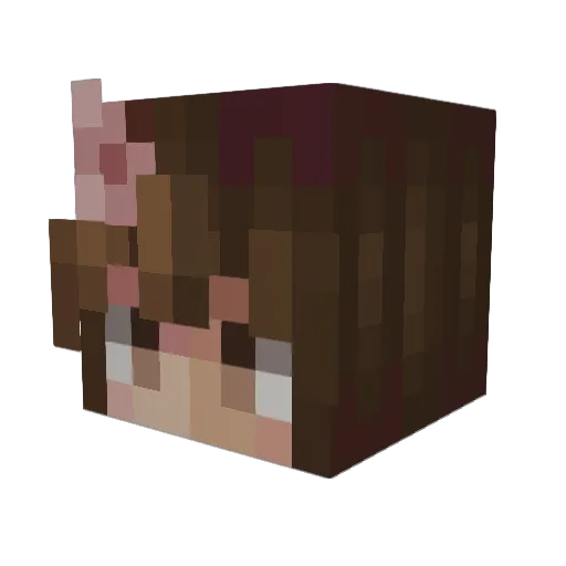 Amber43312 Minecraft avatar head, 3D render