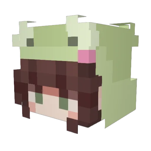 AmberC7 Minecraft avatar head, 3D render