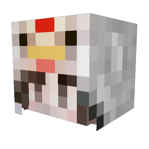 AmberDub Minecraft avatar head, 3D render