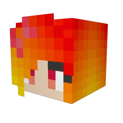 AmberFlames Minecraft avatar head, 3D render