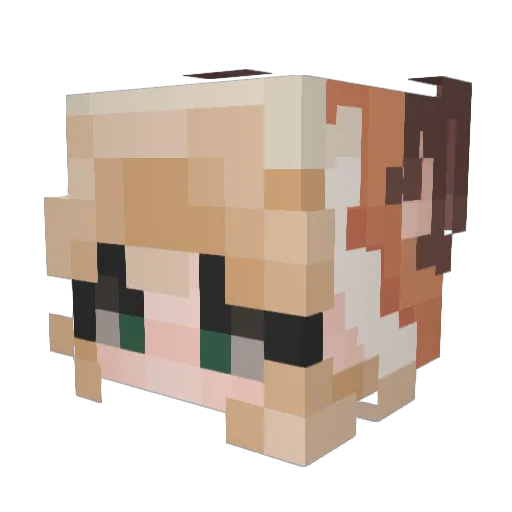 AmberFoxI Minecraft avatar head, 3D render