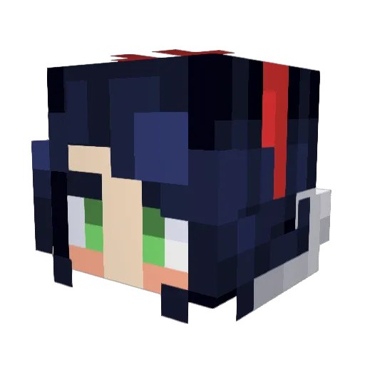 AmberJeanie Minecraft avatar head, 3D render