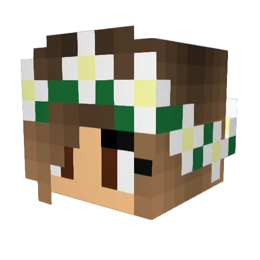 AmberLeigh Minecraft avatar head, 3D render