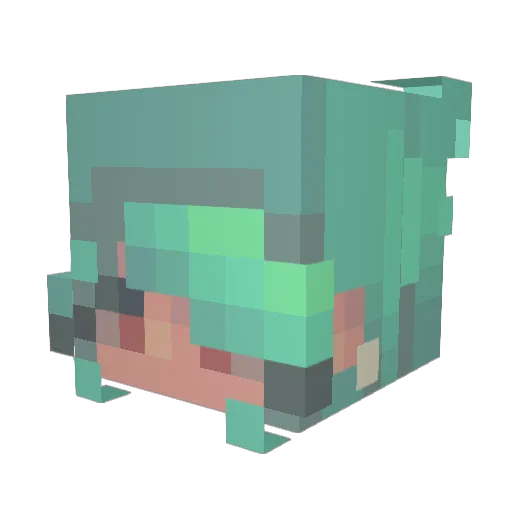 AmberXHero Minecraft avatar head, 3D render