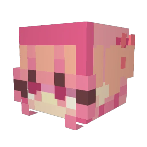 Amberiic Minecraft avatar head, 3D render