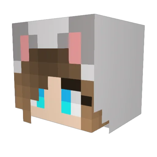 Amberkittylover Minecraft avatar head, 3D render