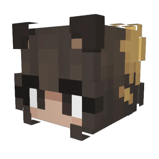 AmberlyFoxy Minecraft avatar head, 3D render