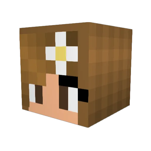 Amberose06 Minecraft avatar head, 3D render